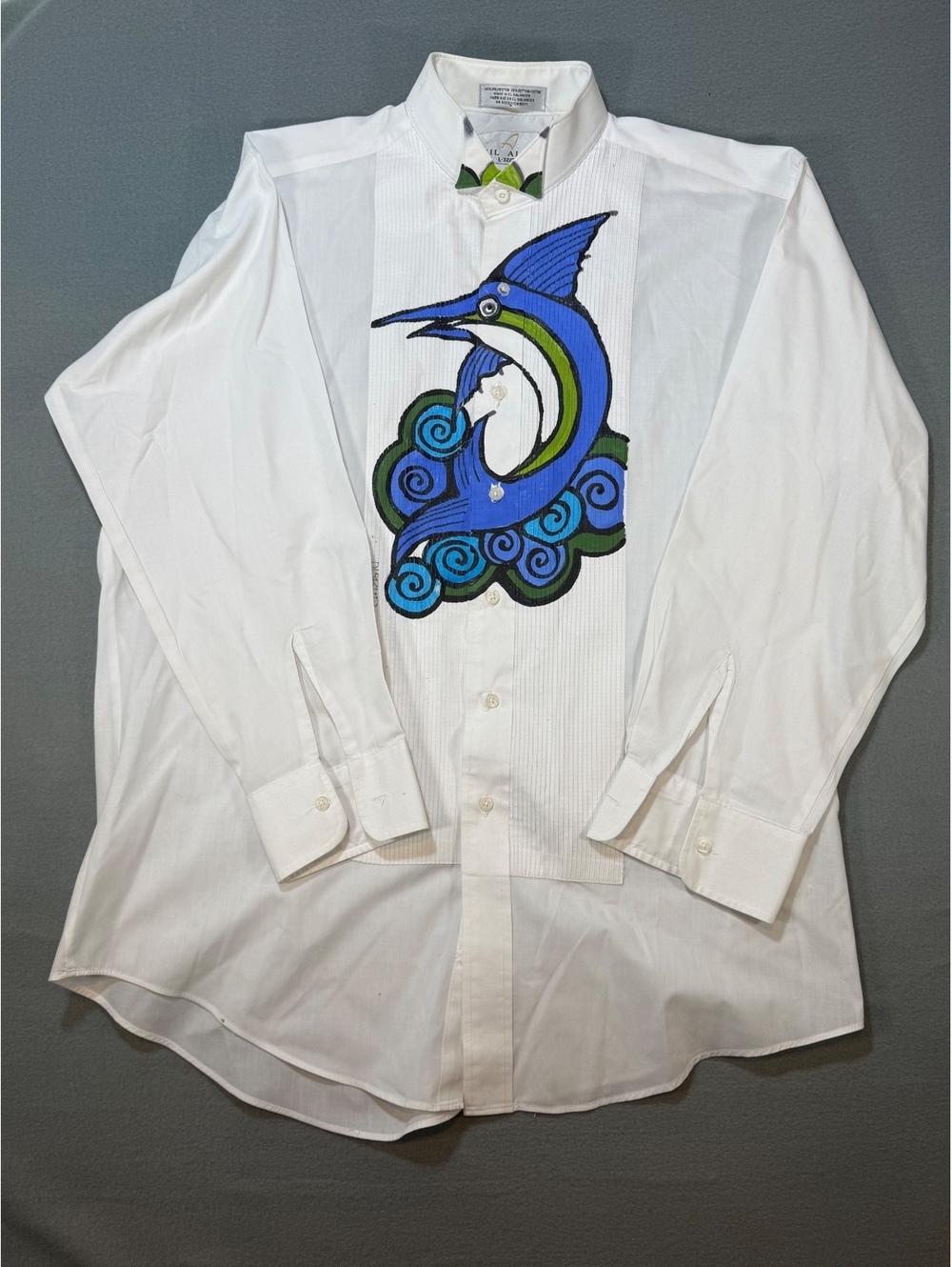 Vintage Neil Allyn Hand Painted Tuxedo Shirt L